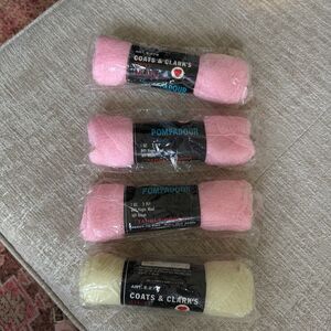 Vintage Red Heart Nylon100% Crimp-Set Nylon Yarn 3 of Baby Pink 723 1 Maize 4599